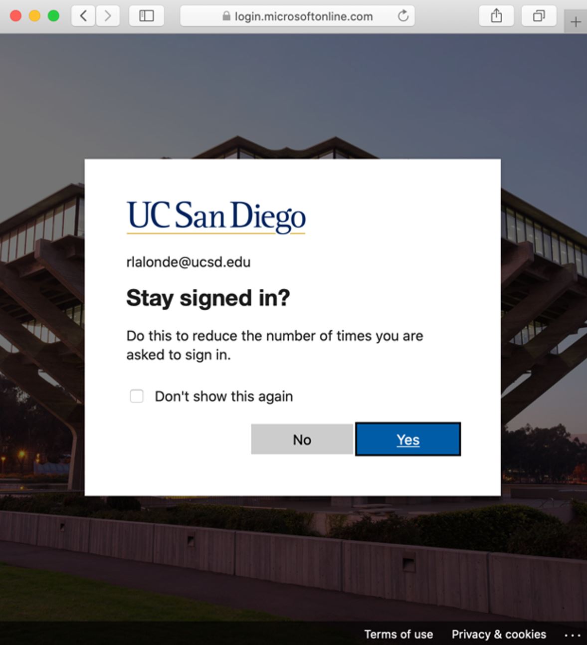 login screenshot