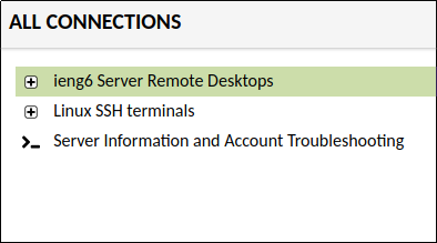 Screenshot of the window to see ieng6 service remote desktops