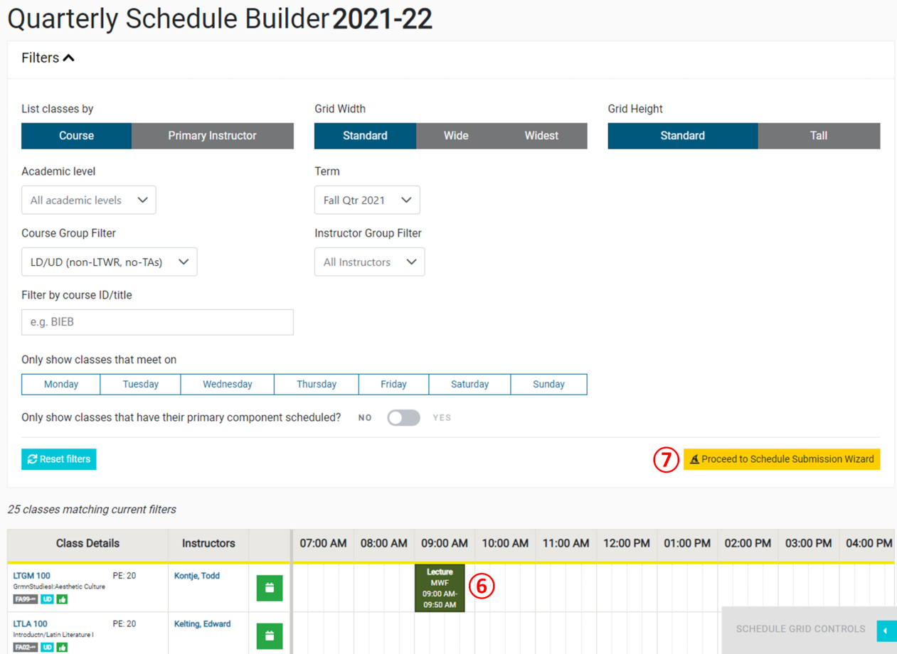 Quarterly schedule builder final fields Schedule: Last fields of Quarterly Schedule Builder