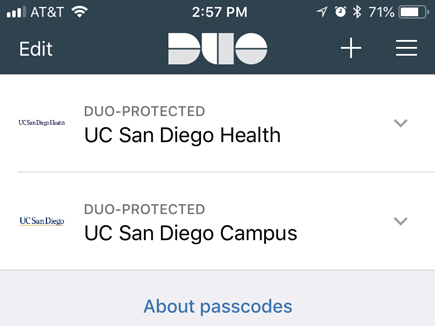 Screenshot: Health and Campus Duo on the Mobile App