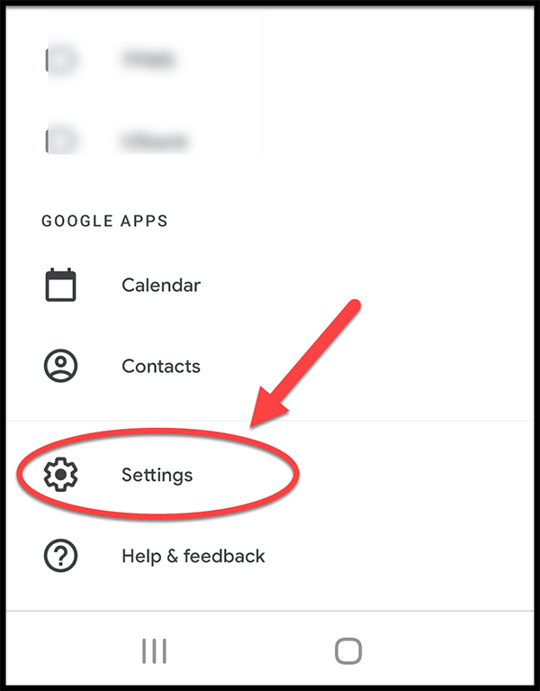 Android screen shot - choose Settings