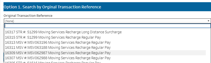 selecting an MSV or STR selecting an MSV or STR to filter through report