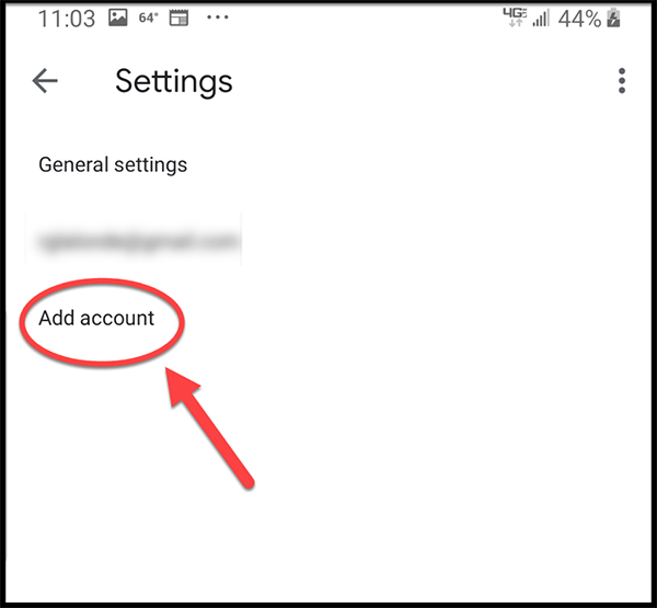 Android screen shot - Settings, Add Account