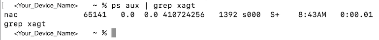 MacOS Terminal output example when FireEye Helper is uninstalled. FireEye Helper is successfully uninstalled when the Terminal output looks similar to this image.