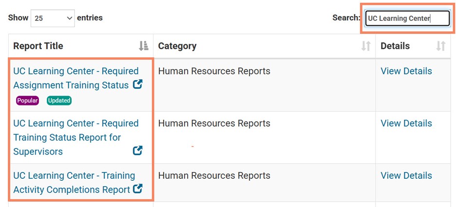 Public HR Knowledge Base - Accessing UC Learning Center Reports in the ...