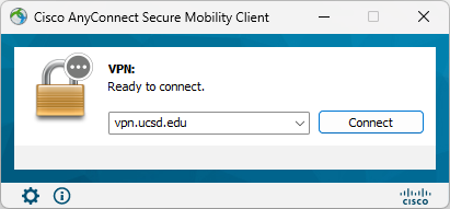 AnyConnect step 4.png Screenshot: AnyConnect client installation welcome screen. Click Next to continue.