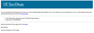 The email and agent receives when cases assigned to them are pending approval