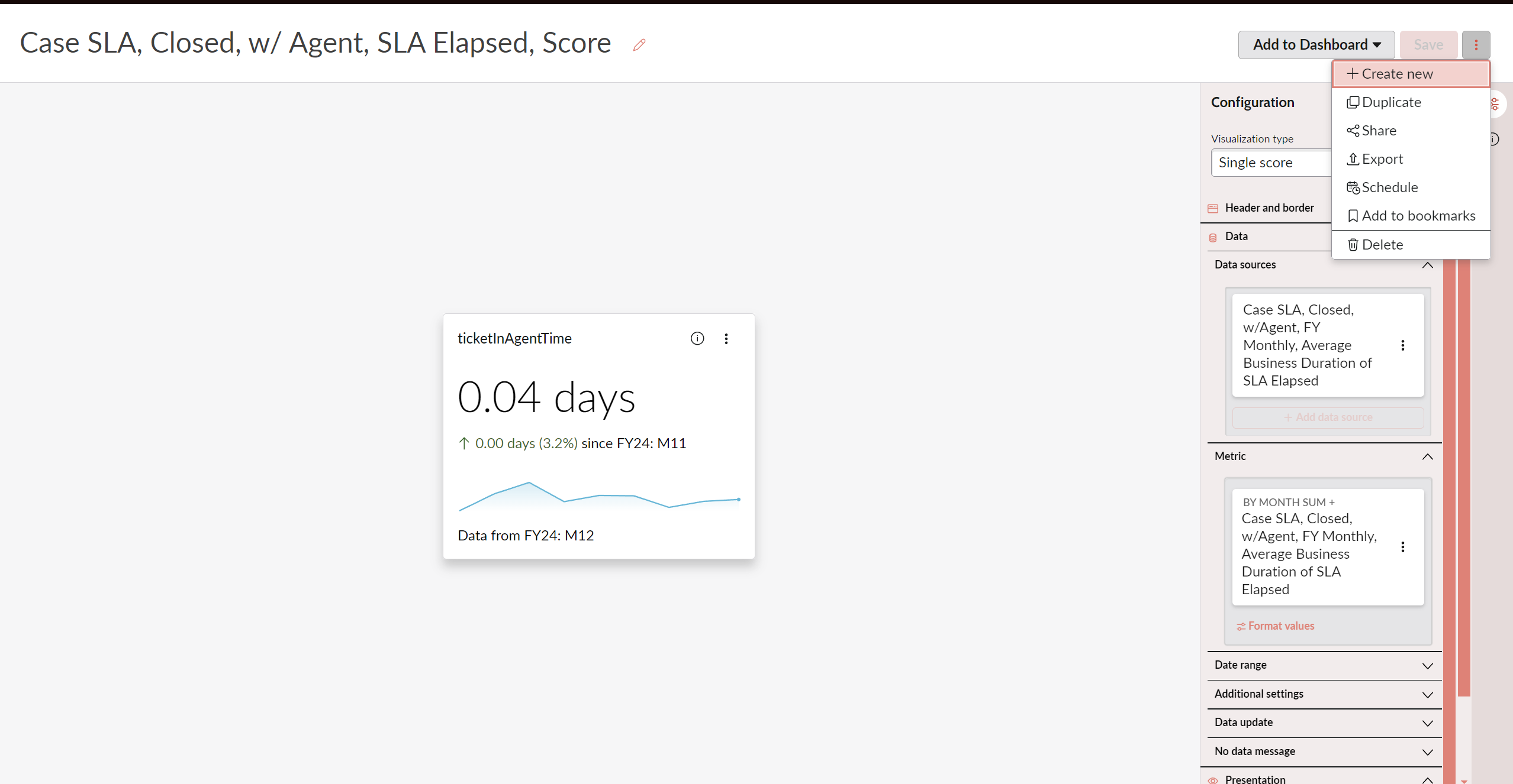 screenshot of a new vizualization being created