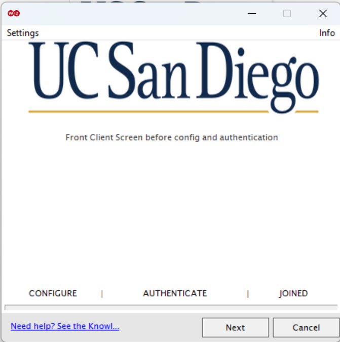 Screenshot of Secure W2 installer popup window at start of installation process